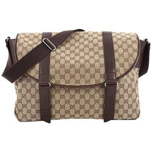 Beige Large Gucci Messenger Bag GG Canvas Monogram